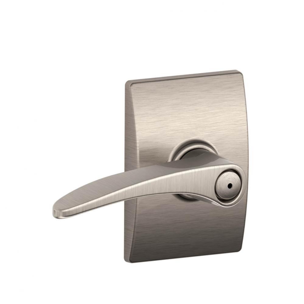 Manhattan Lever with Century Trim Bed and Bath Lock in Satin Nickel