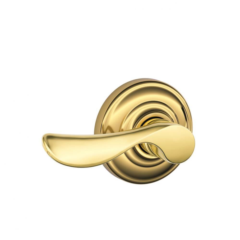 Champagne Lever with Andover Trim Non-Turning Lock in Bright Brass - Left Handed