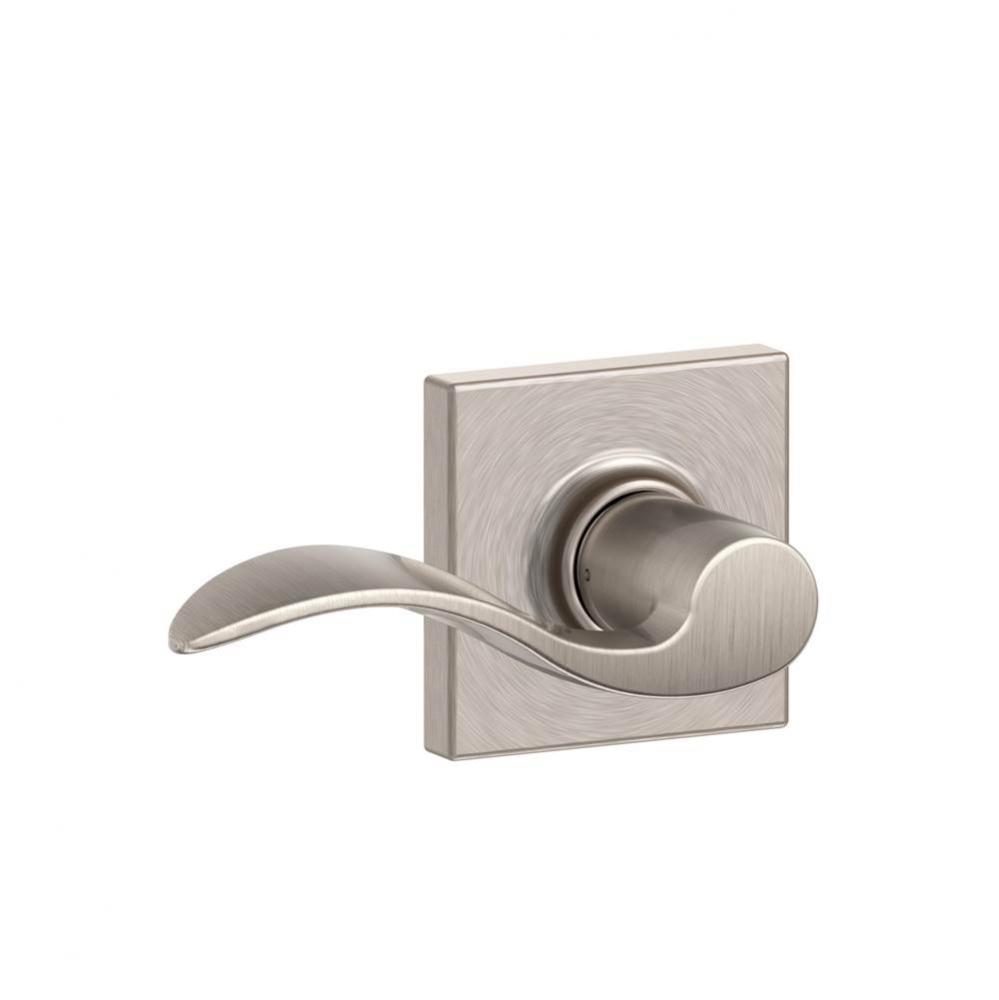 Accent Lever with Collins Trim Hall and Closet Lock in Satin Nickel
