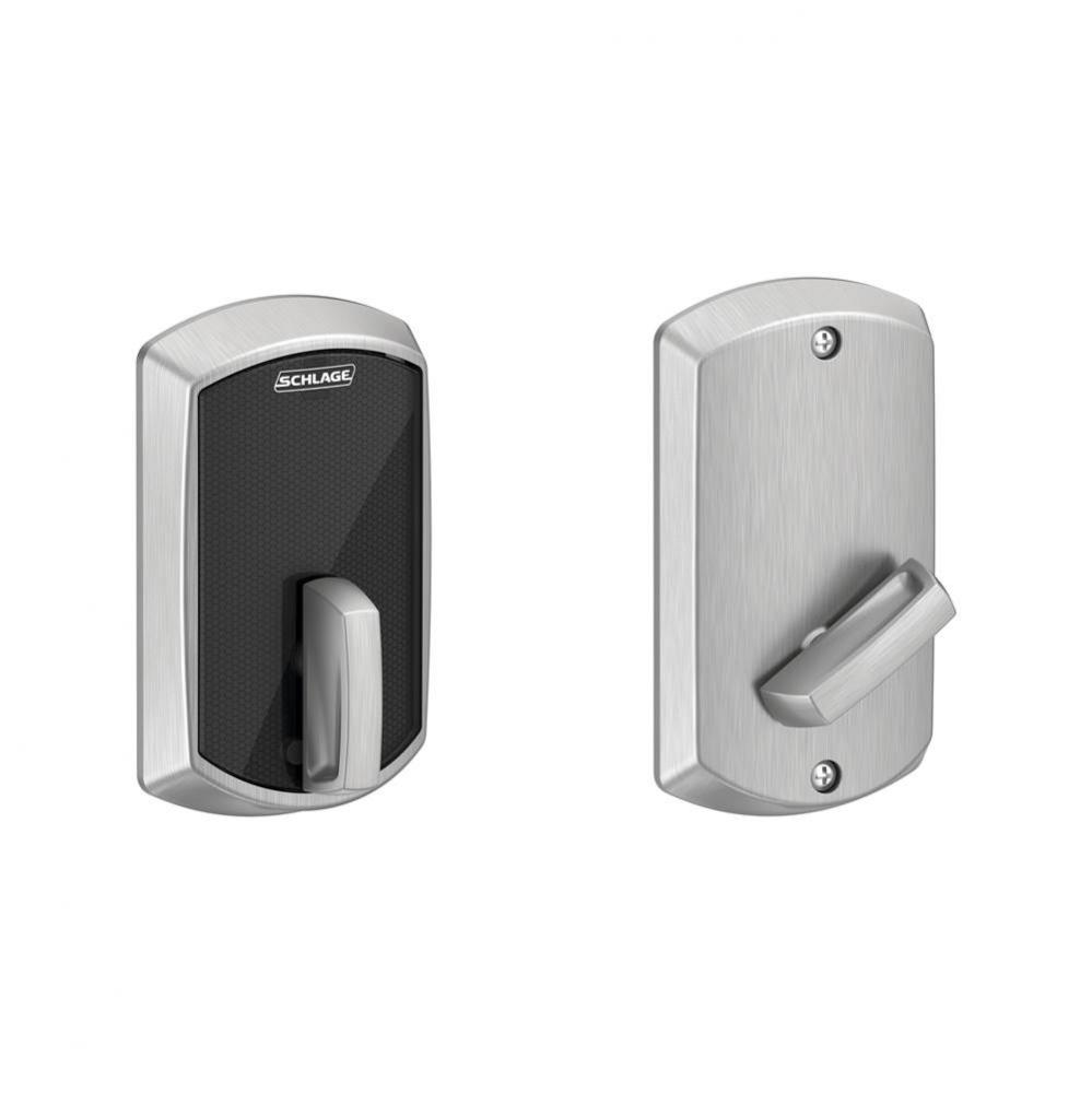 Control Smart Deadbolt with Greenwich Trim in Satin Chrome