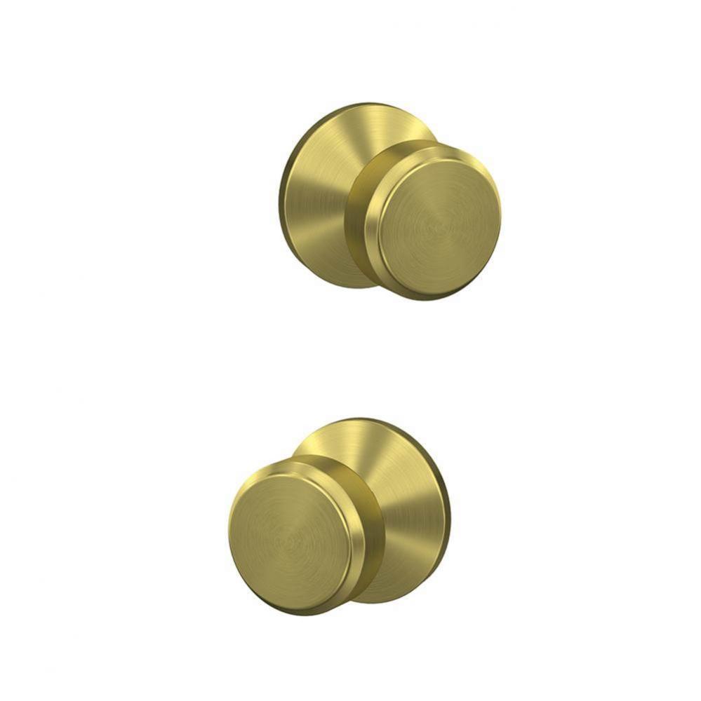 Custom Bowery Non-Turning Knob with Kinsler Trim in Satin Brass