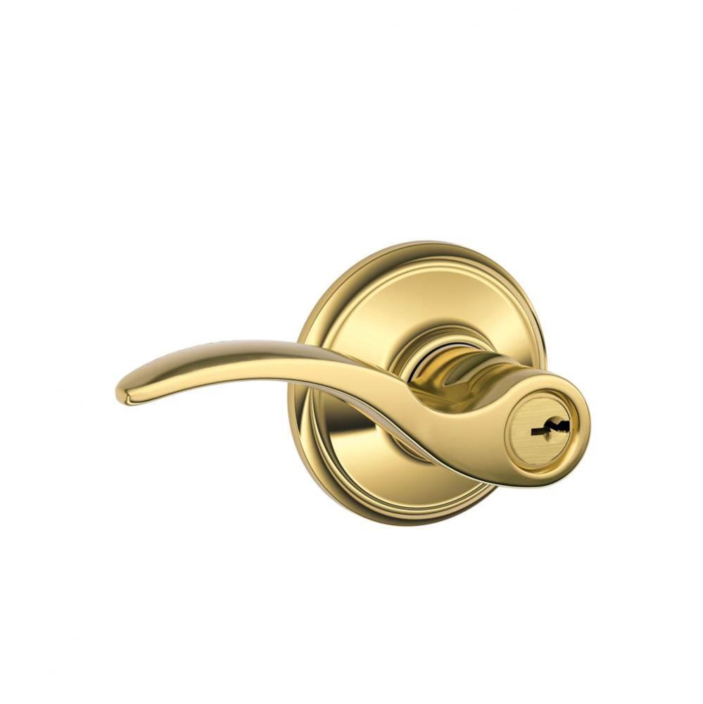 St. Annes Lever Keyed Entry Lock in Bright Brass