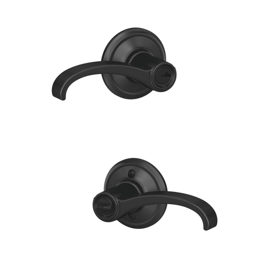 Whitney Lever Keyed Entry Lock in Matte Black