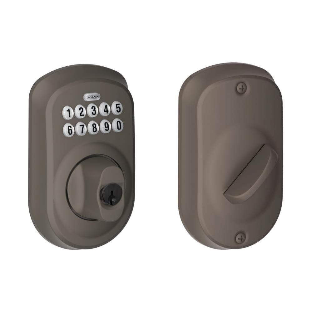 Keypad Deadbolt with Plymouth Trim in Oil-Rubbed Bronze