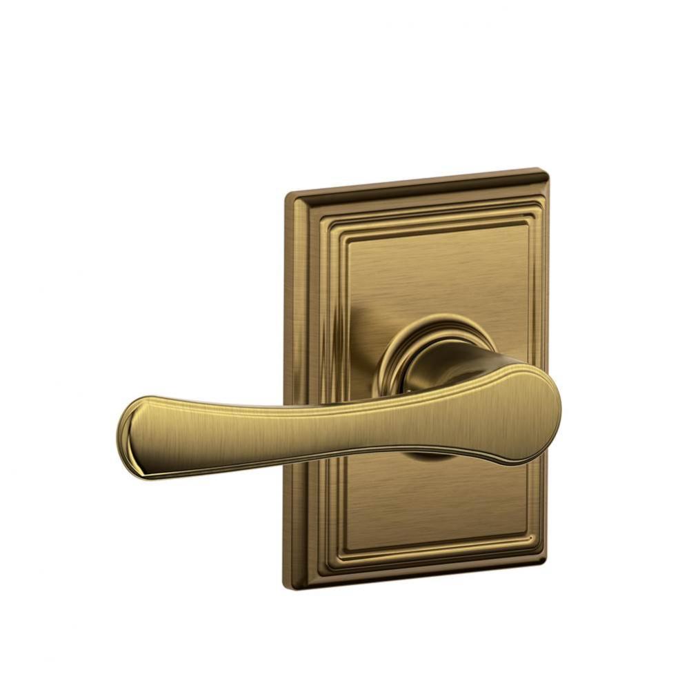 Avila Lever with Addison Trim Hall and Closet Lock in Antique Brass