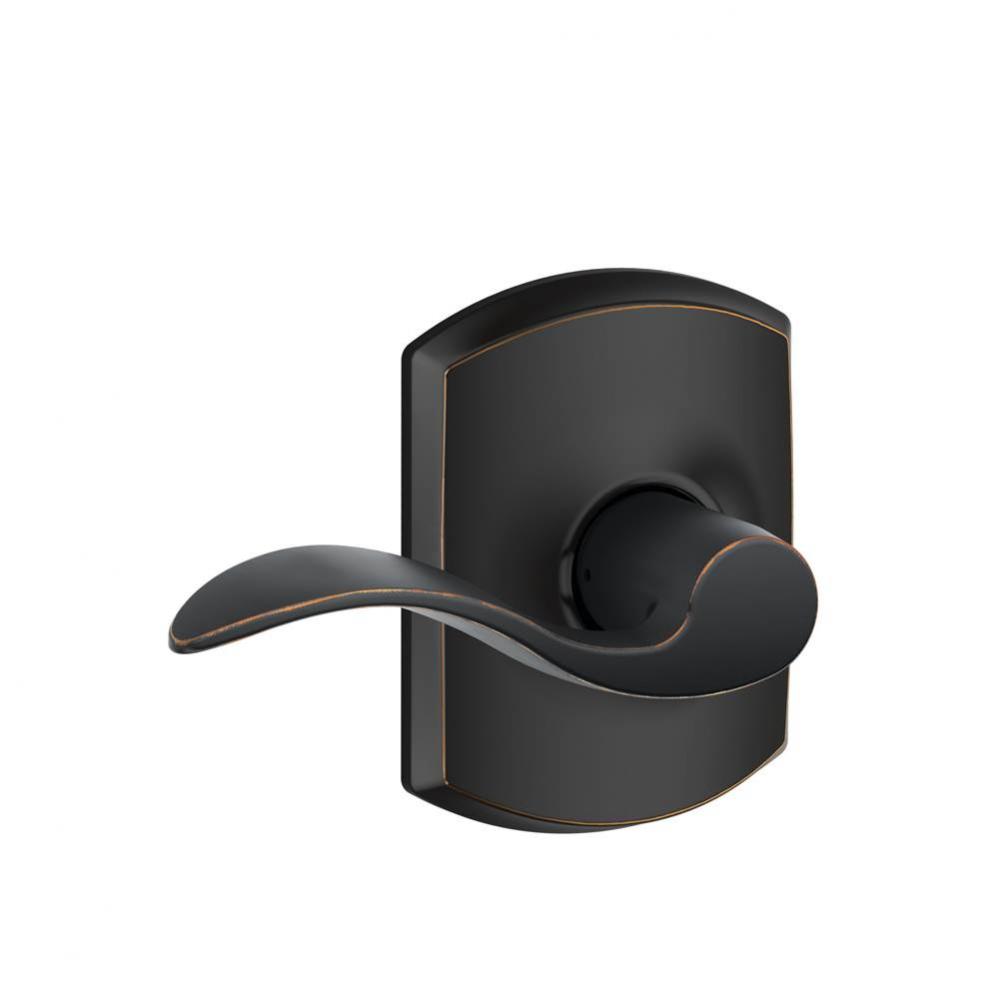 Accent Lever with Greenwich Trim Hall and Closet Lock in Aged Bronze