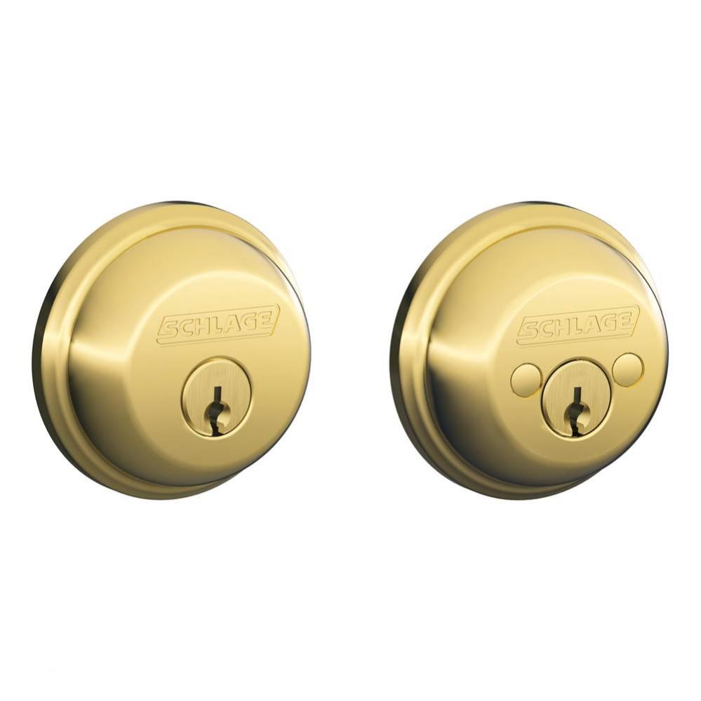 Double Cylinder Deadbolt in Bright Brass