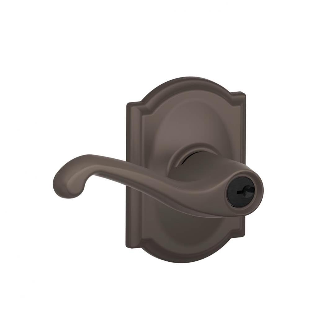 Flair Lever with Camelot Trim Keyed Entry Lock in Oil Rubbed Bronze