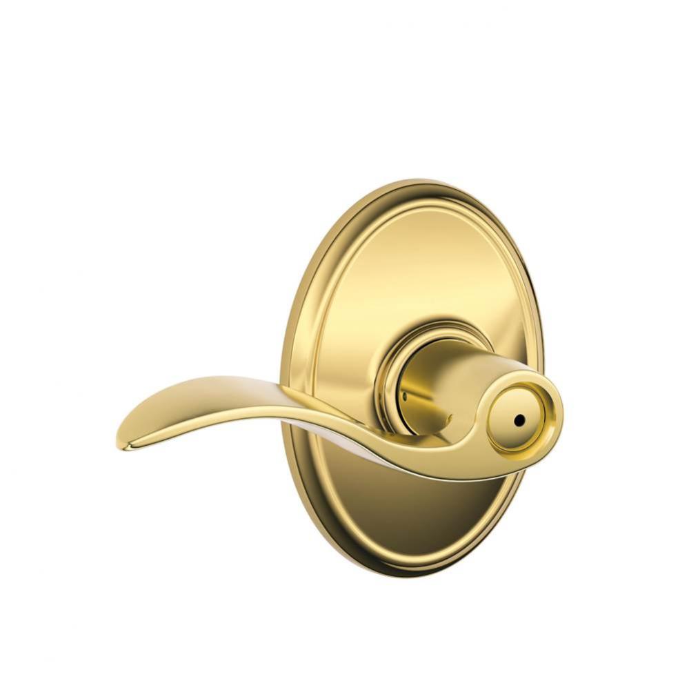 Accent Lever with Wakefield Trim Bed and Bath Lock in Bright Brass