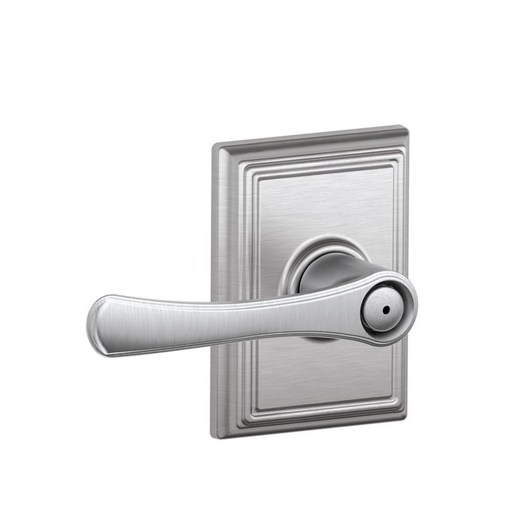 Avila Lever with Addison Trim Bed and Bath Lock in Satin Chrome