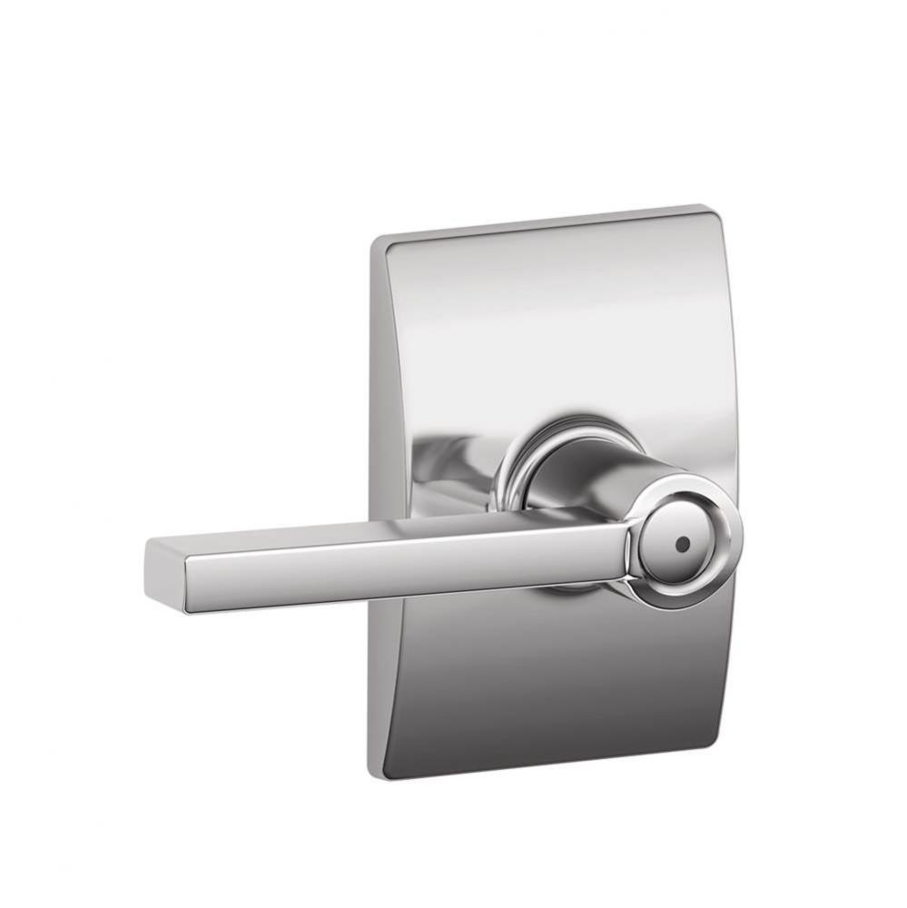 Latitude Lever with Century Trim Bed and Bath Lock in Bright Chrome