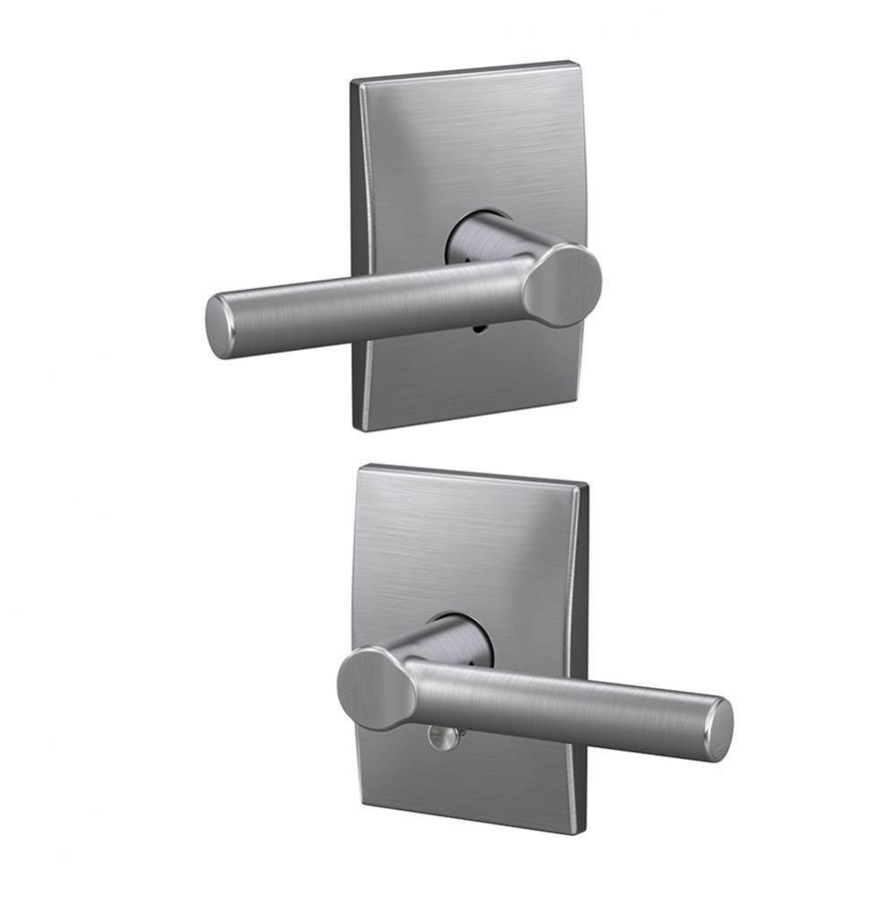 Custom Broadway Lever with Century Trim Hall-Closet and Bed-Bath Lock in Satin Chrome