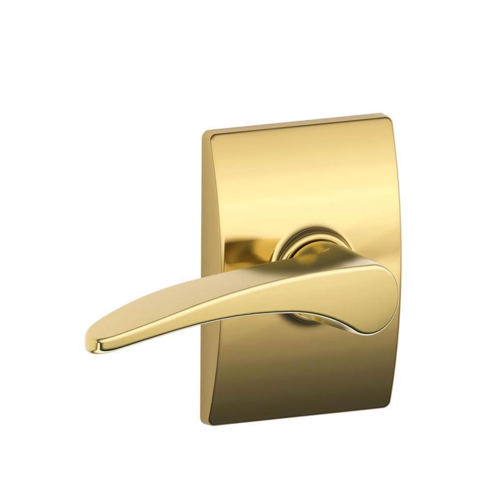 Manhattan Lever with Century Trim Hall and Closet Lock in Bright Brass