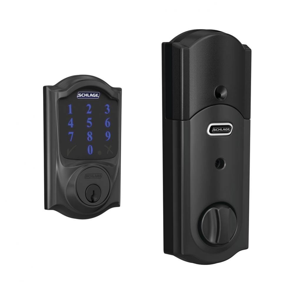 Connect Touchscreen Deadbolt with alarm with Camelot Trim in Matte Black