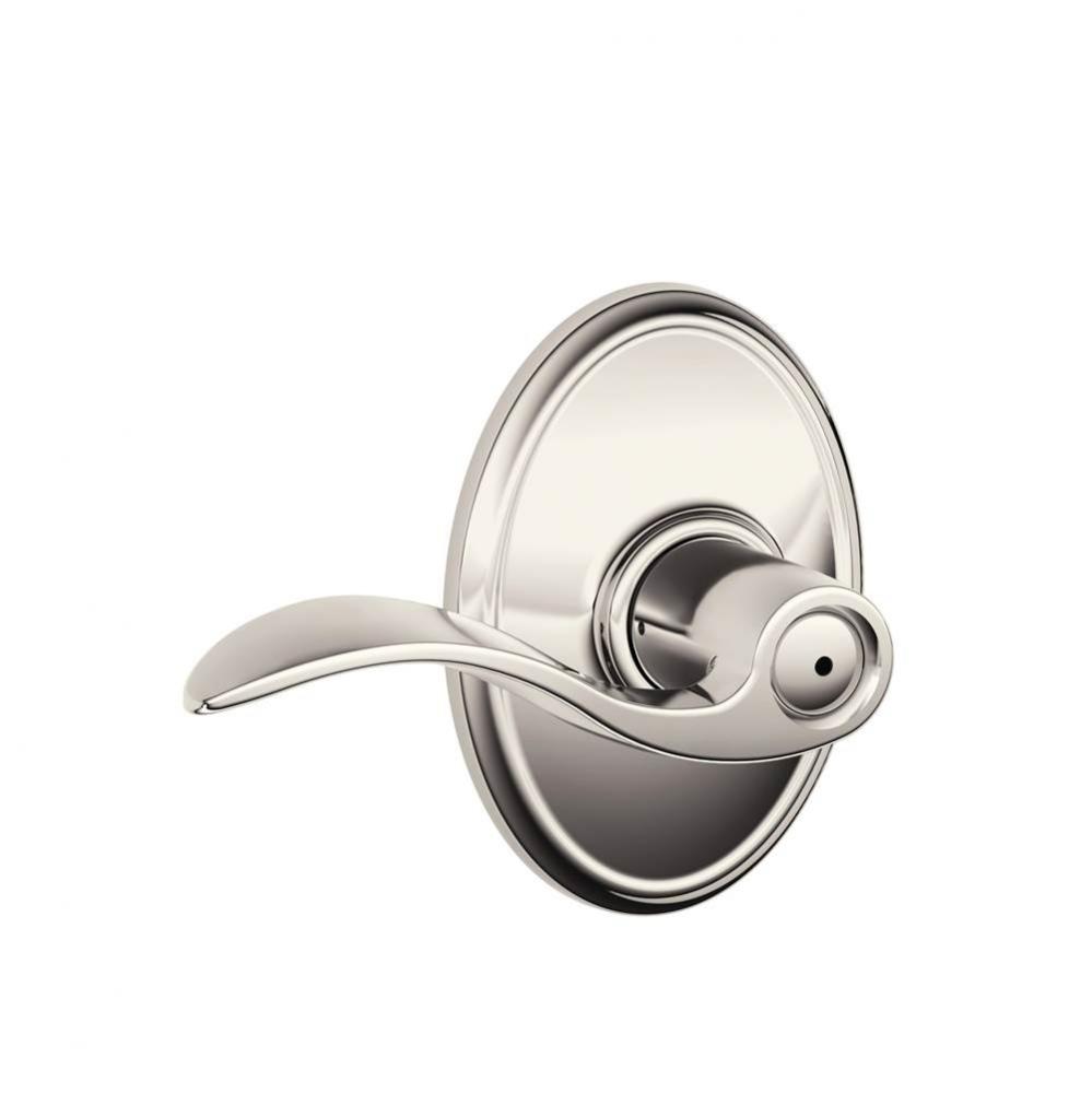 Accent Lever with Wakefield Trim Bed and Bath Lock in Polished Nickel