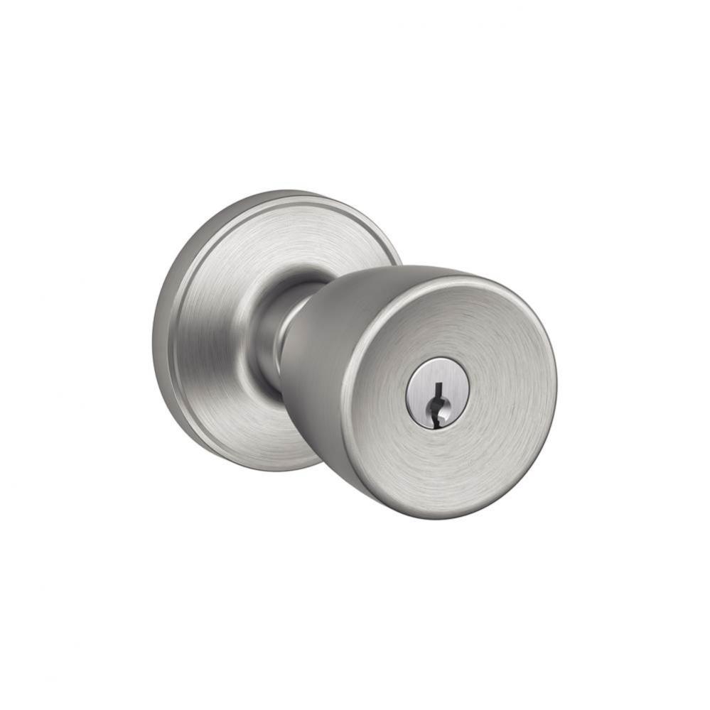 Byron Knob Keyed Entry Lock in Satin Stainless Steel