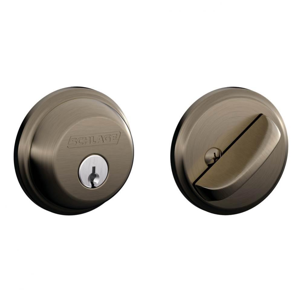 Single Cylinder Deadbolt in Antique Pewter