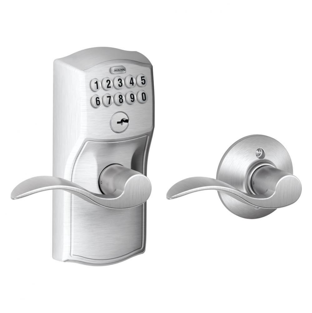 Accent Keypad Lever with Auto-Lock with Camelot Trim