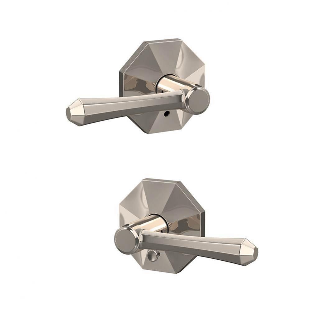 Custom Dempsey Lever with Rosewood Trim Hall-Closet and Bed-Bath Lock in Polished Nickel