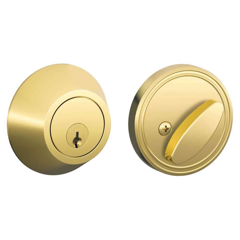 Single Cylinder Deadbolt in Bright Brass