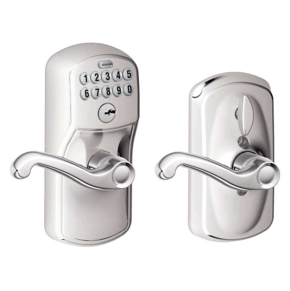 Flair Keypad Lever with Plymouth Trim in Bright Chrome
