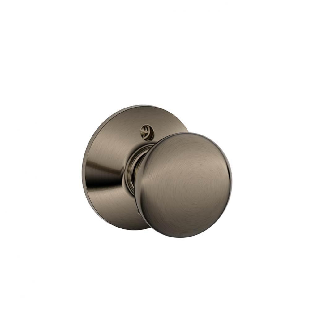 Plymouth Knob Non-Turning Lock in Antique Pewter
