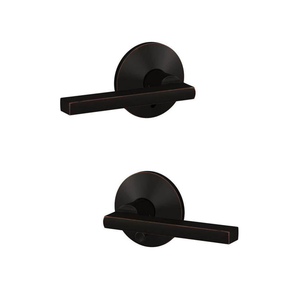 Custom Latitude Lever with Kinsler Trim Hall-Closet and Bed-Bath Lock in Aged Bronze