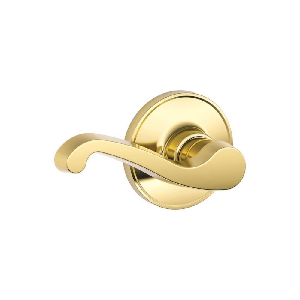 LaSalle Lever Hall and Closet Lock in Bright Brass