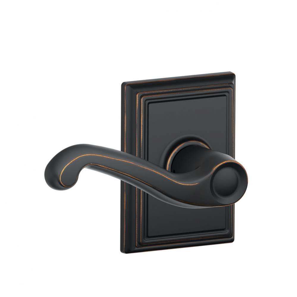 Flair Lever with Addison Trim Hall and Closet Lock in Aged Bronze