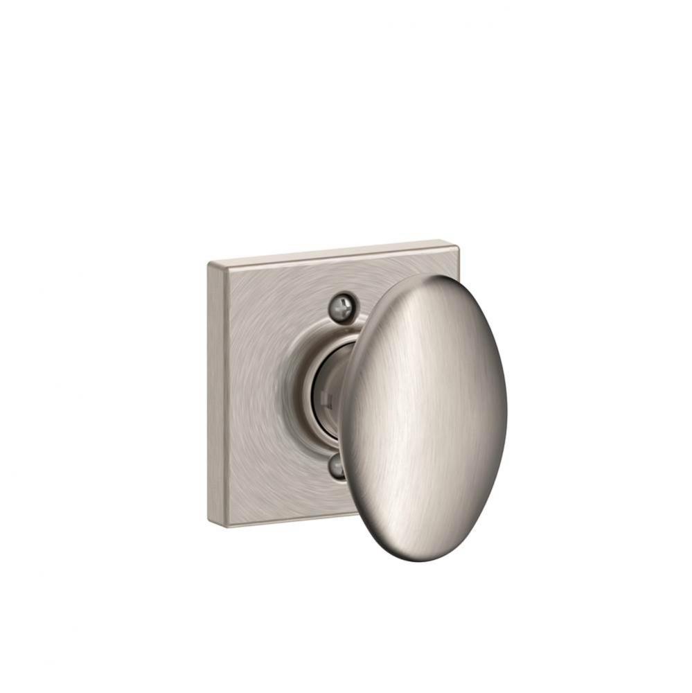 Siena Knob with Collins Trim Non-Turning Lock in Satin Nickel