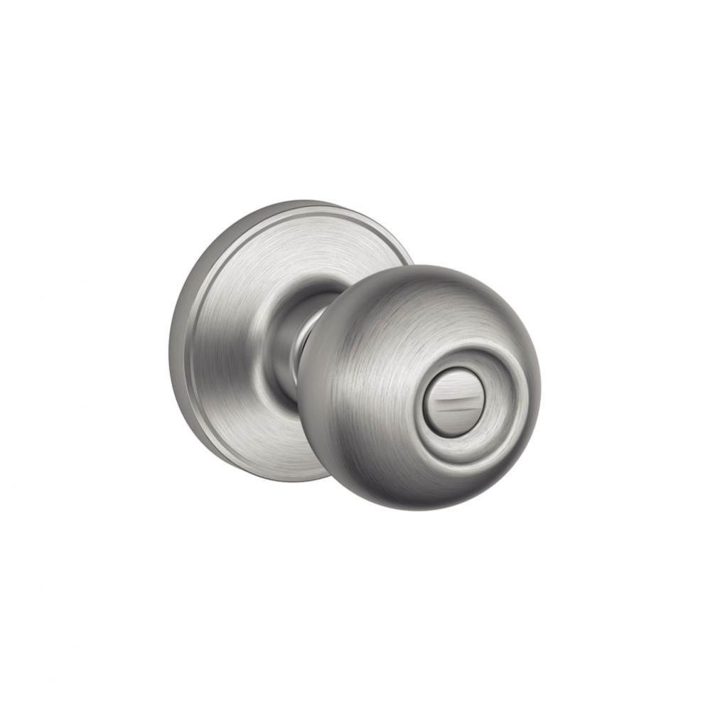 Corona Knob Bed and Bath Lock in Satin Stainless Steel