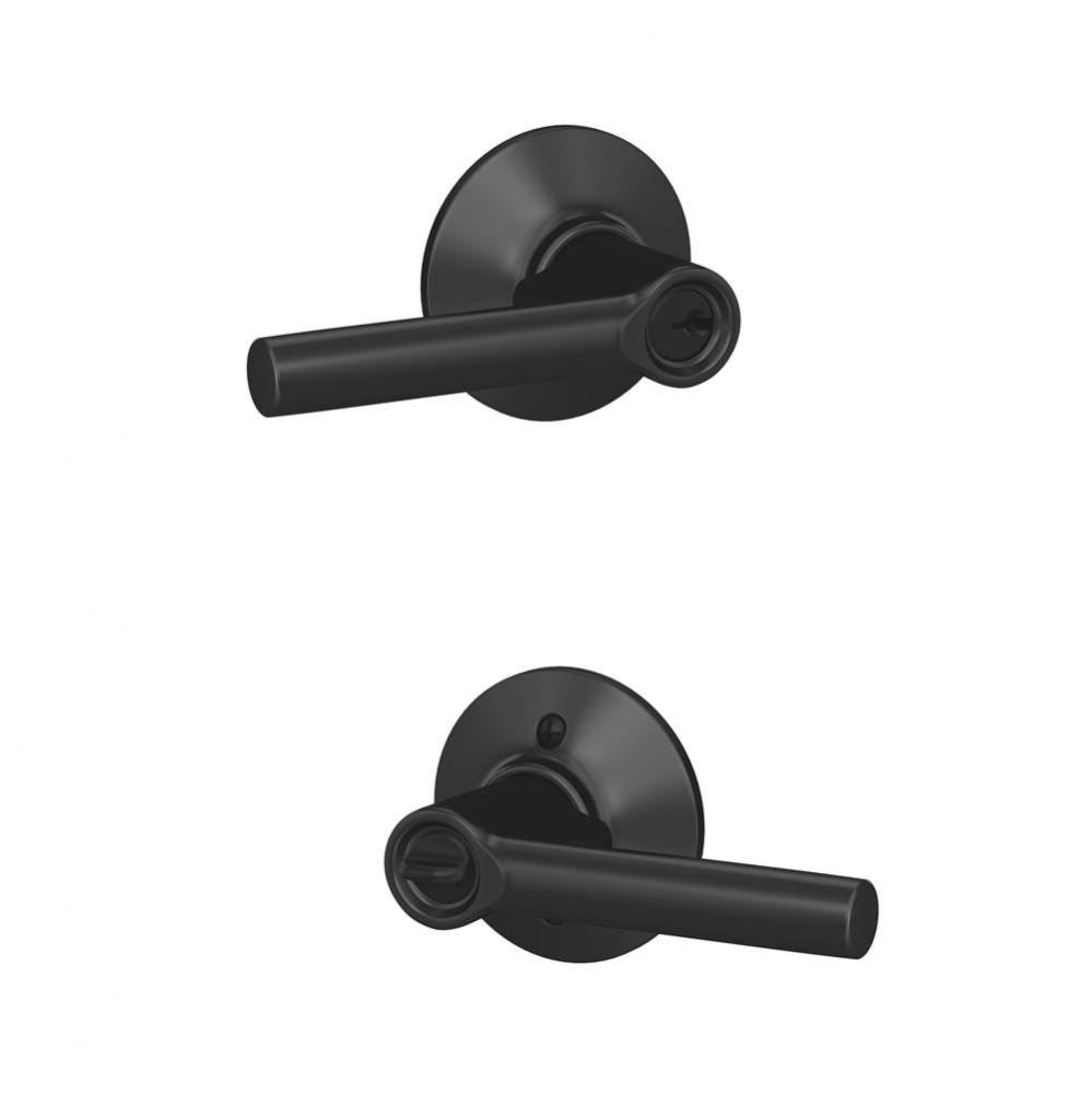 Broadway Lever with Plymouth Trim Keyed Entry Lock in Matte Black