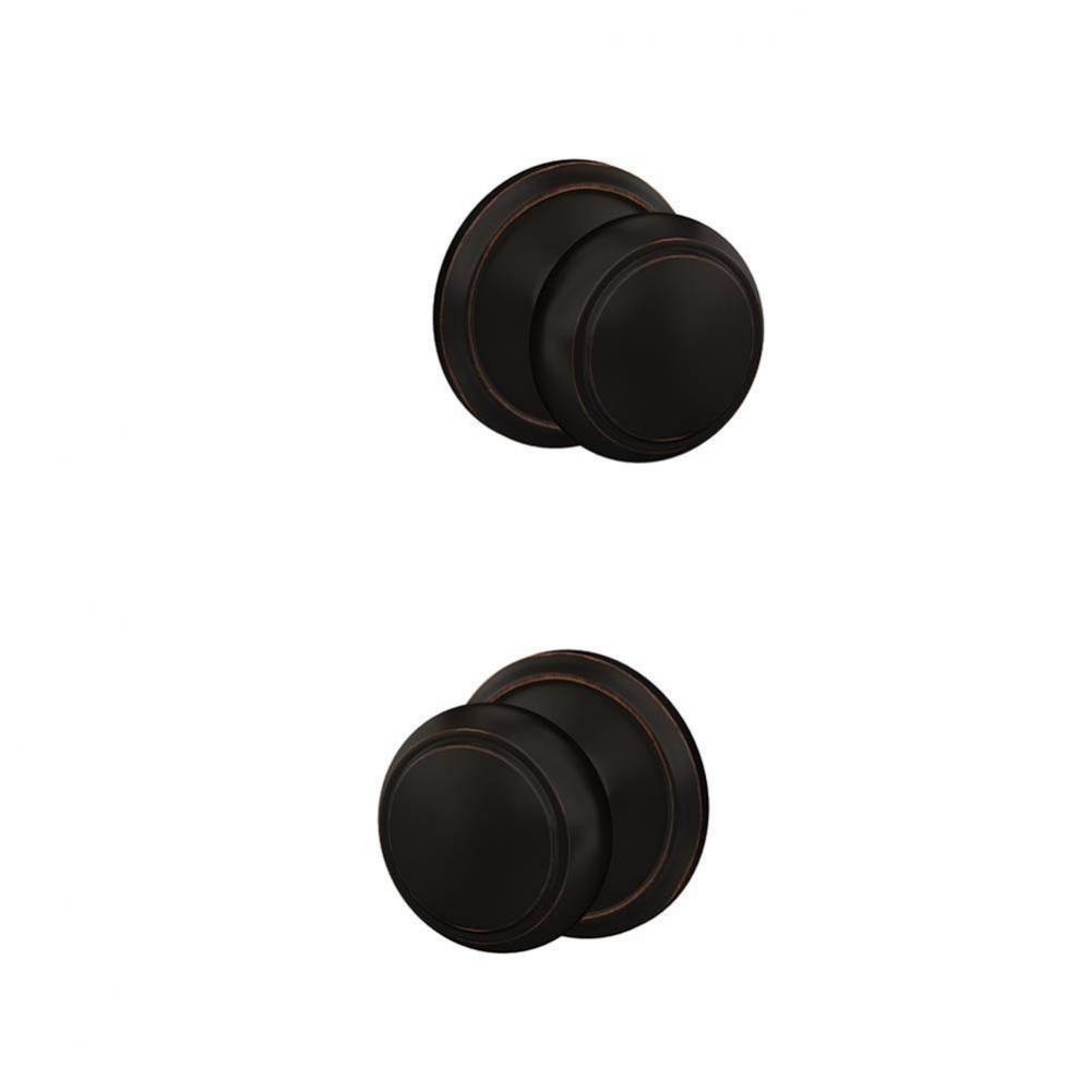 Custom Andover Non-Turning Knob with Alden Trim in Aged Bronze