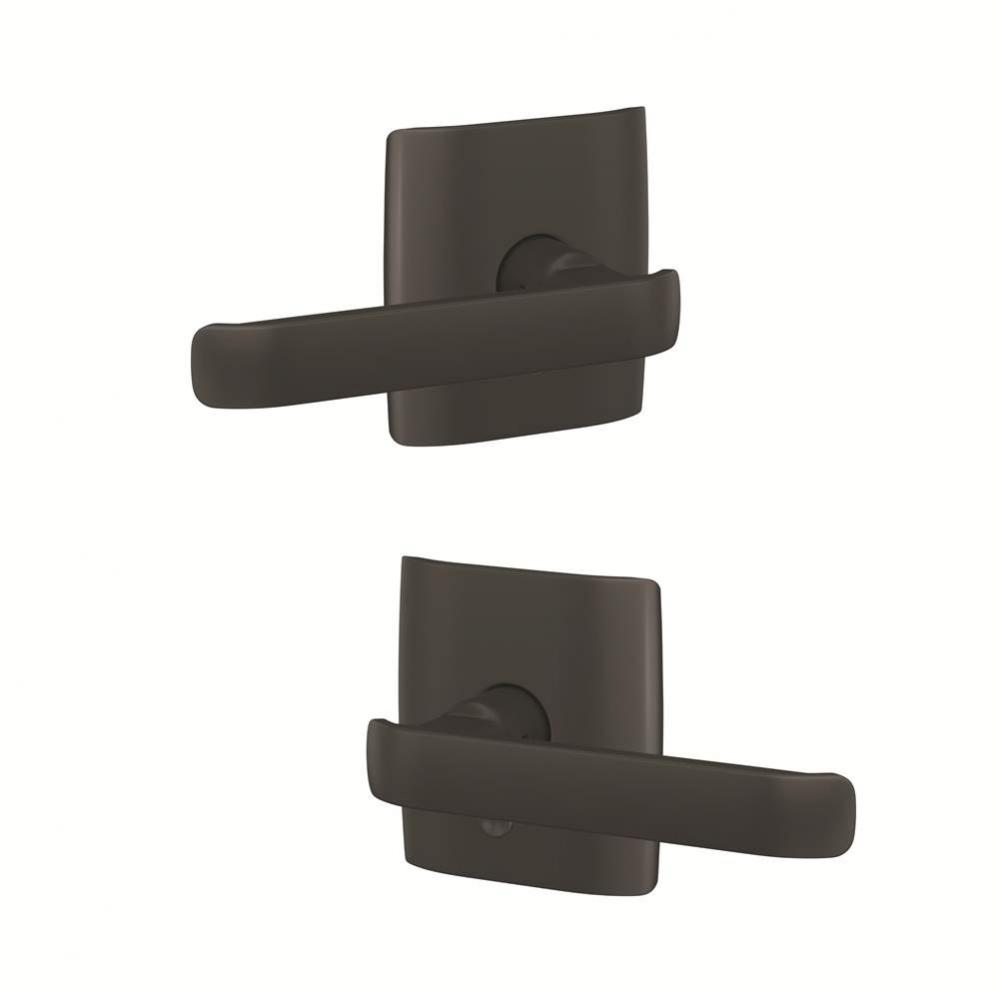 Custom Clybourn Lever with Dalton Trim Hall-Closet and Bed-Bath Lock in Matte Black