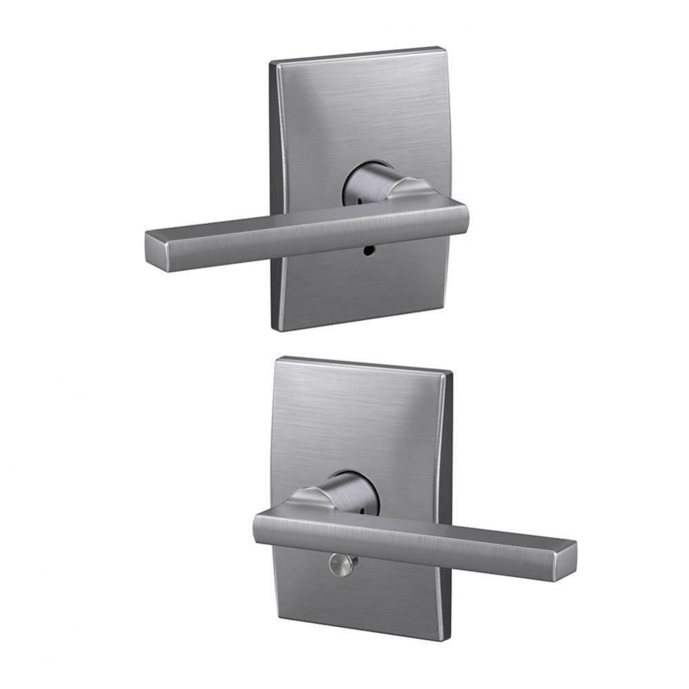 Custom Latitude Lever with Century Trim Hall-Closet and Bed-Bath Lock in Satin Chrome