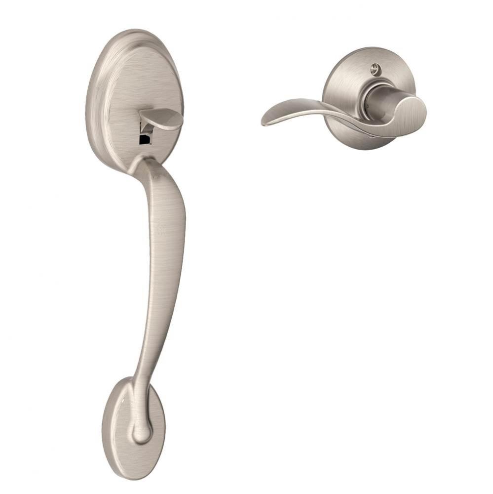 Plymouth Lower Half Handleset and Accent Lever in Satin Nickel - Left Handed