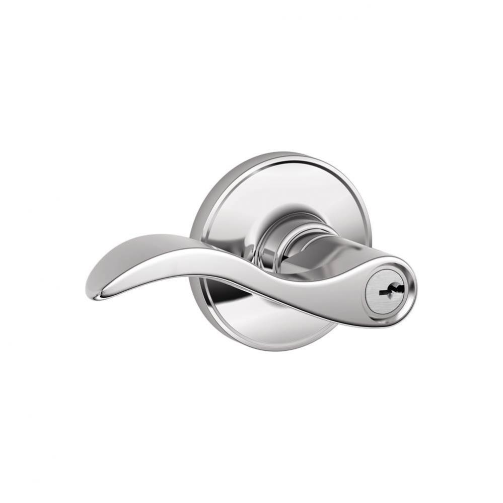 Seville Lever Keyed Entry Lock in Bright Chrome