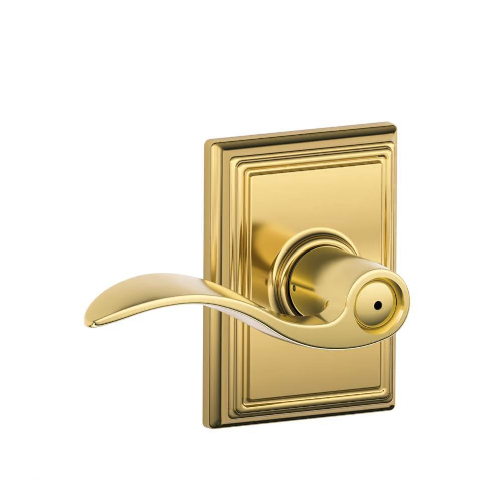 Accent Lever with Addison Trim Bed and Bath Lock in Bright Brass