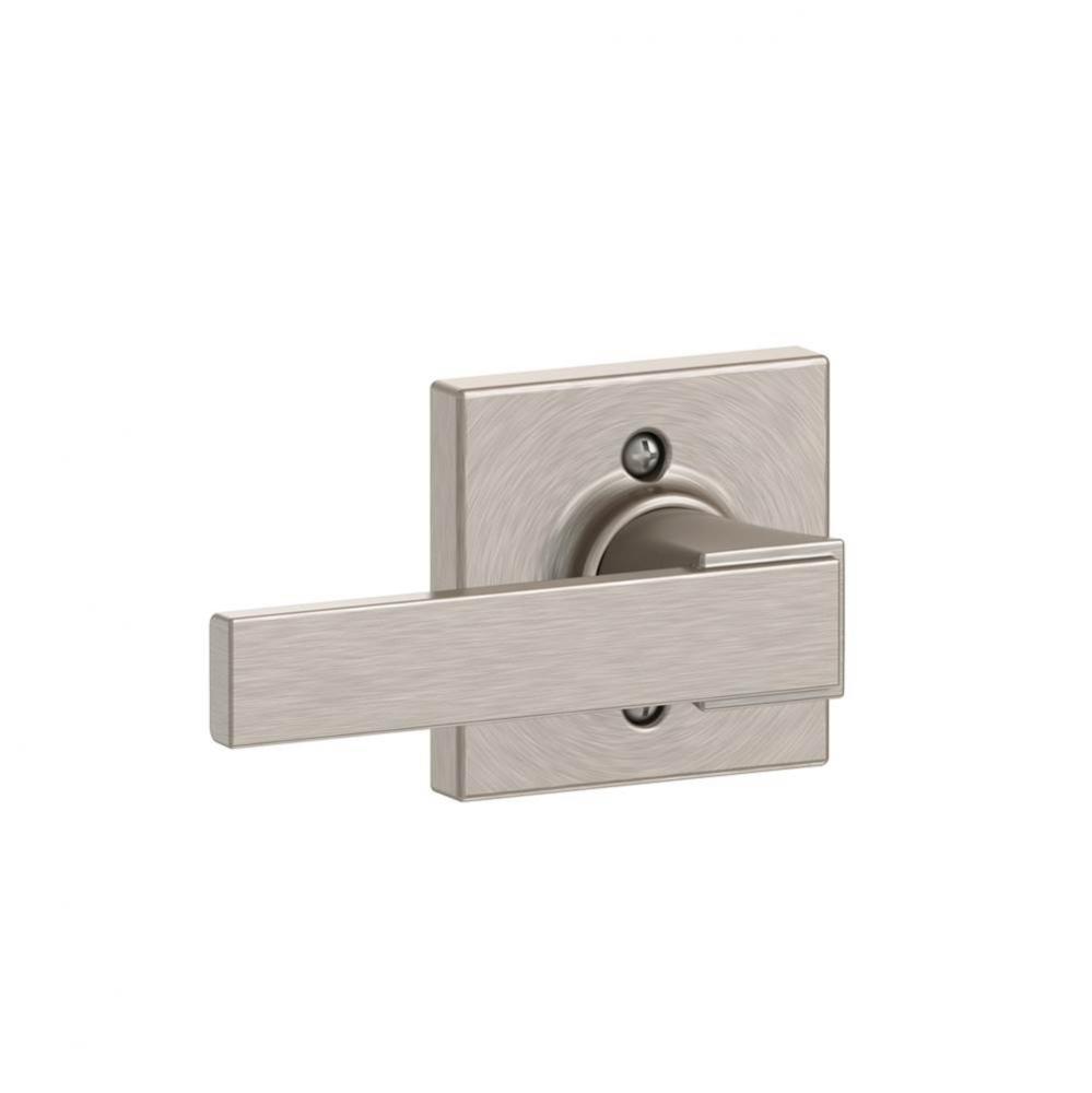 Northbrook Lever with Collins Trim Non-Turning Lock in Satin Nickel