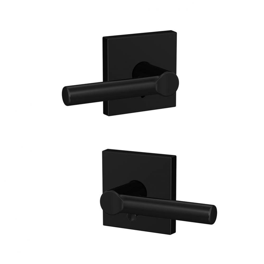 Custom Broadway Lever with Collins Trim Hall-Closet and Bed-Bath Lock in Matte Black