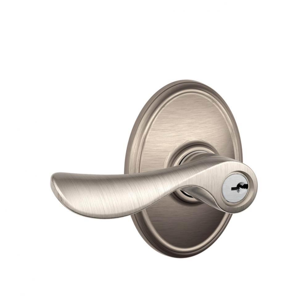 Champagne Lever with Wakefield Trim Keyed Entry Lock in Satin Nickel