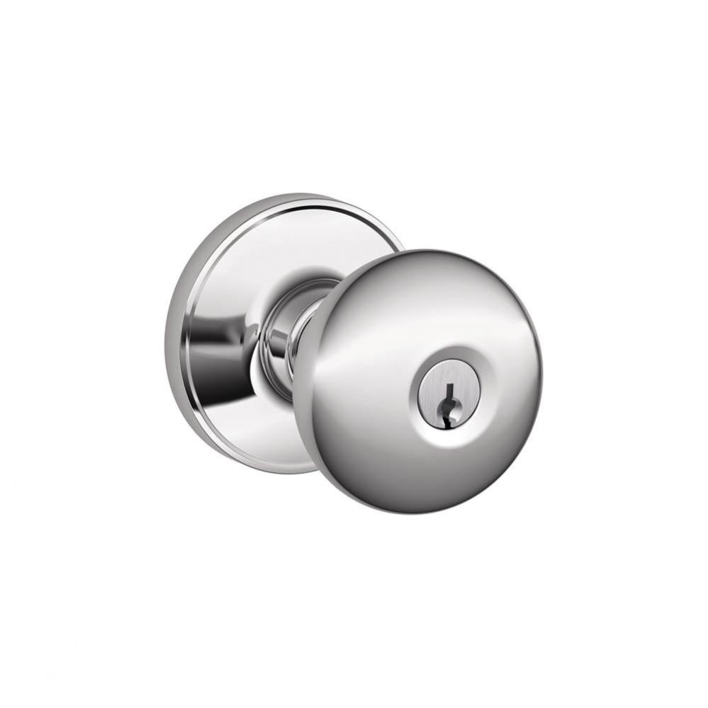Stratus Knob Keyed Entry Lock in Bright Chrome