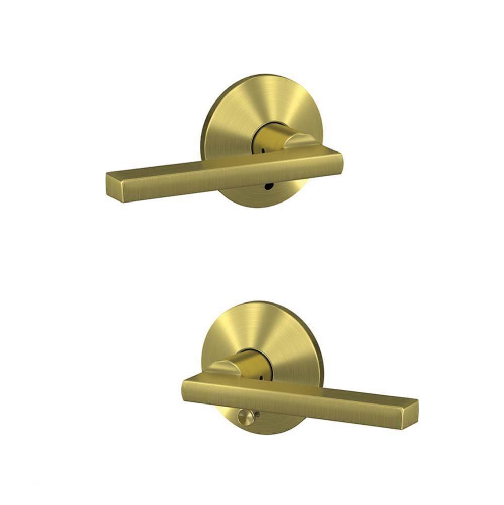 Custom Latitude Lever with Kinsler Trim Hall-Closet and Bed-Bath Lock in Satin Brass