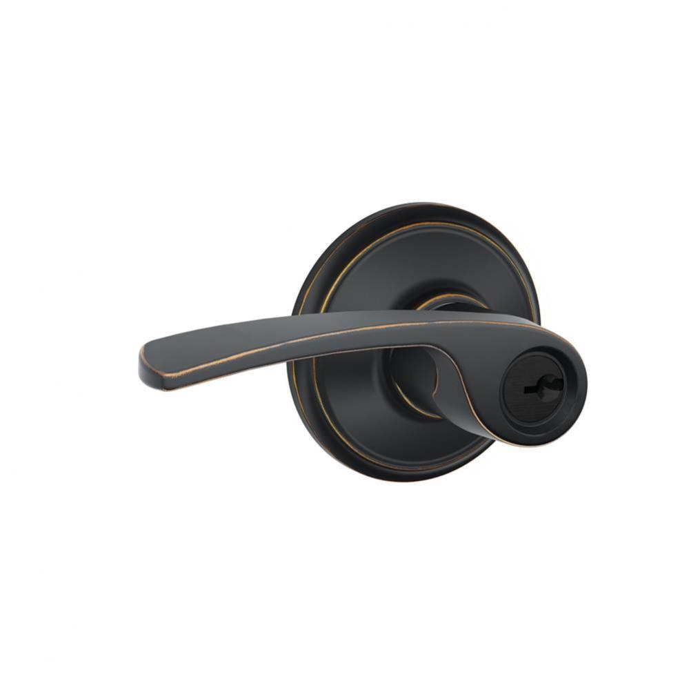 Merano Lever Non-Turning Lock in Aged Bronze - Left Handed