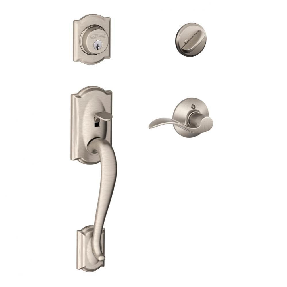 Camelot Handleset with Single Cylinder Deadbolt and Accent Lever