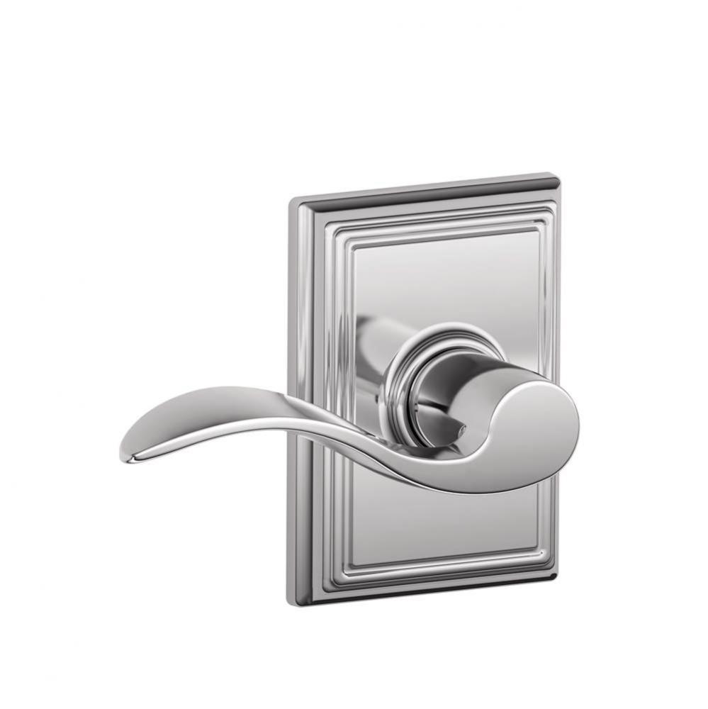 Accent Lever with Addison Trim Hall and Closet Lock in Bright Chrome