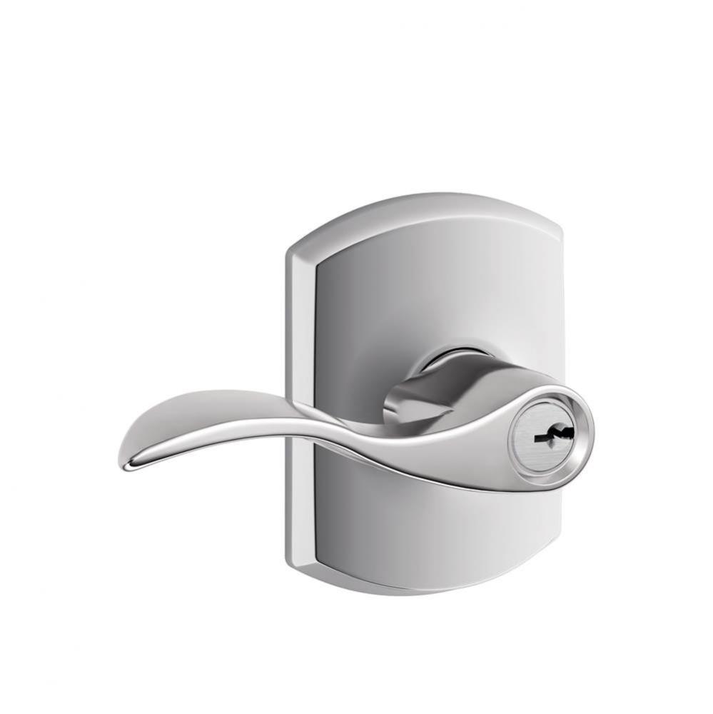 Accent Lever with Greenwich Trim Keyed Entry Lock in Bright Chrome