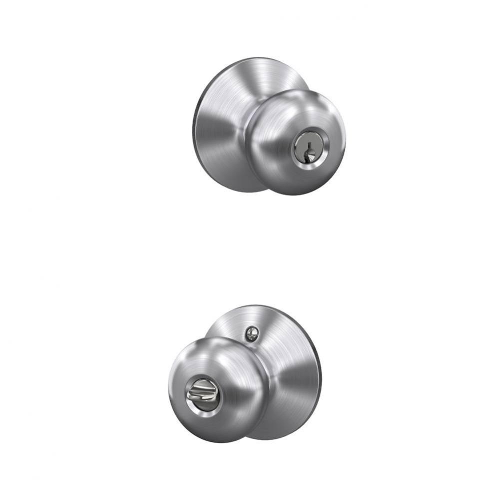Plymouth Knob Light Commercial Keyed Entry Lock in Satin Chrome