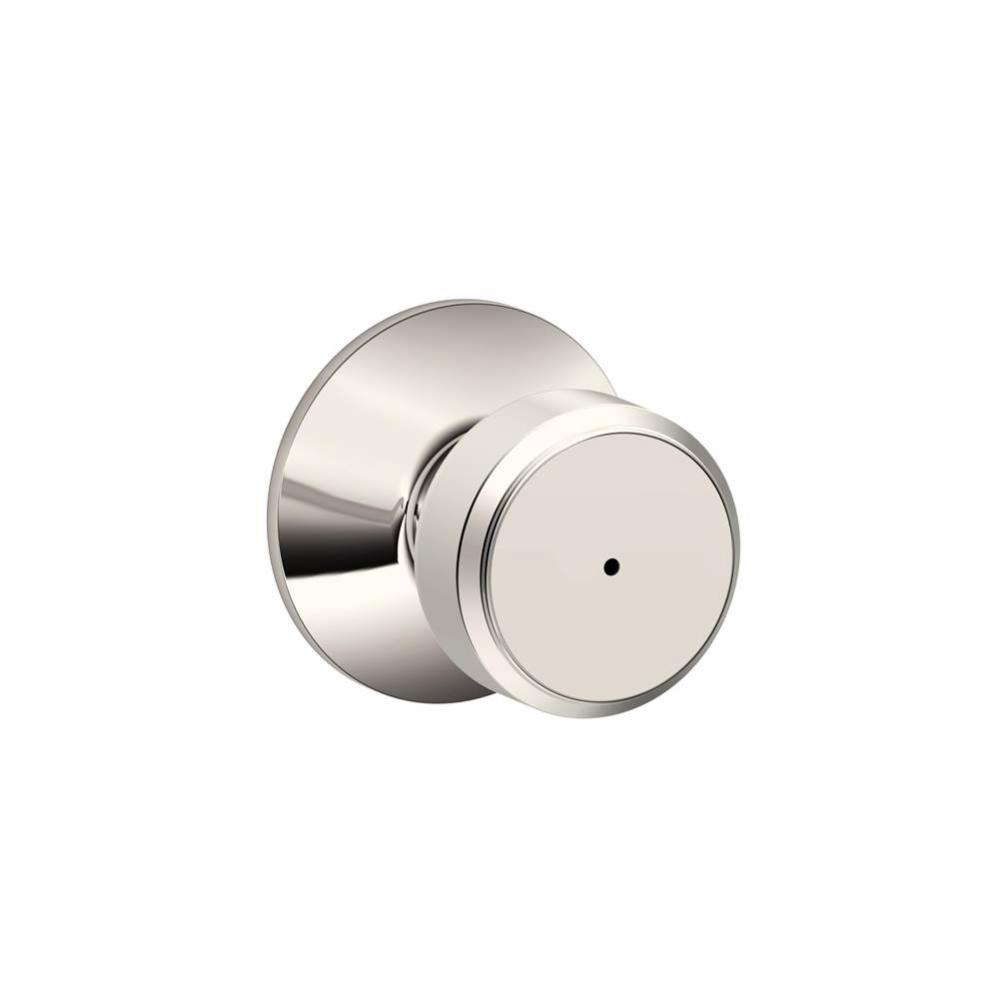 Bowery Knob Bed and Bath Lock in Polished Nickel