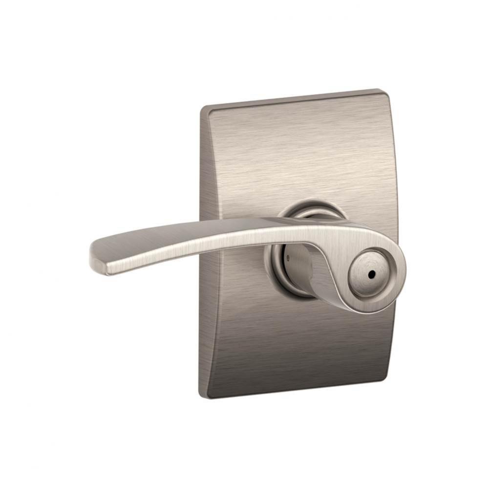 Merano Lever with Century Trim Bed and Bath Lock in Satin Nickel